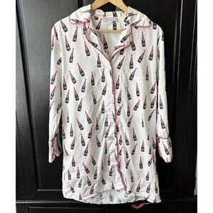 Toss Designs Nightshirt Sleep Shirt Size Small Medium Champagne Cocktails Cotton